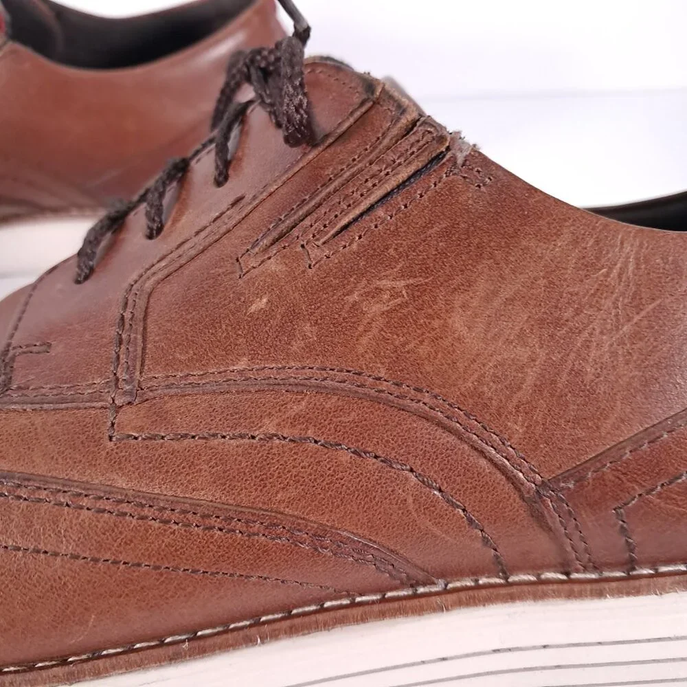 Rockport Total Motion Sport Wingtip Shoes Men 10.5 Brown Leather Oxford CH2508